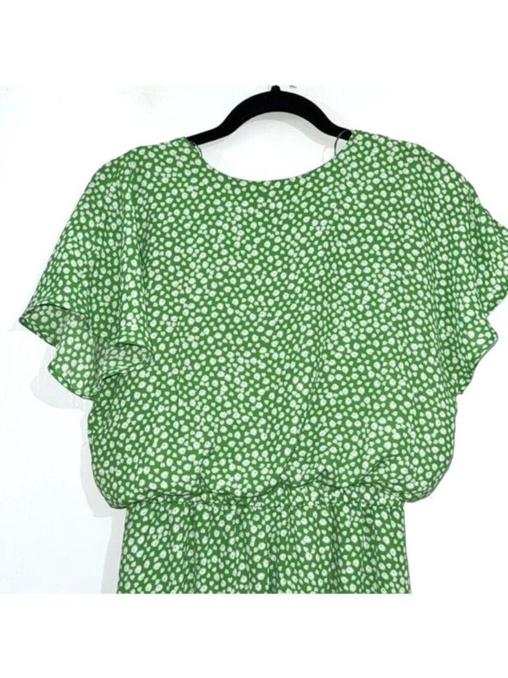 Sienna Sky Green Floral V-Neck Maxi Dress S Polyester Spandex - Picture 7 of 10